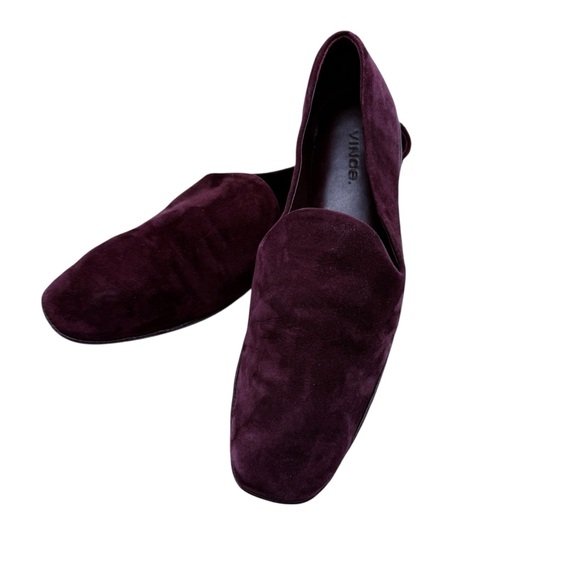 Vince Paz Suede Slip On Loafer flats Burgundy Size 8 - Picture 2 of 6